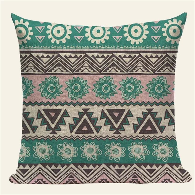 Bohemia Style Ethnic Printing Cushion Covers Linen Throw Pillow Case Sofa Car Seat Home Decorative Custom Geometry Lovely|Наволочки| |
