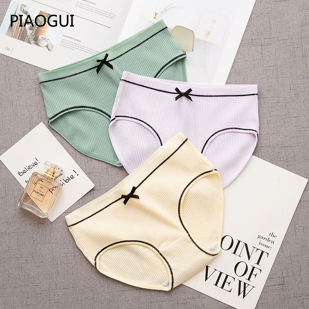 Черный розовый синий Для женщин хлопковые трусы дышащее нижнее белье простое