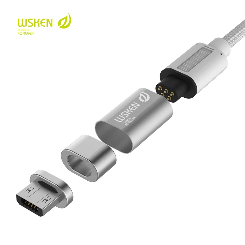 WSKEN оригинальный 2 м Магнитный Micro usb Тип C данных зарядный кабель для iphone XS XR Max X 7 8