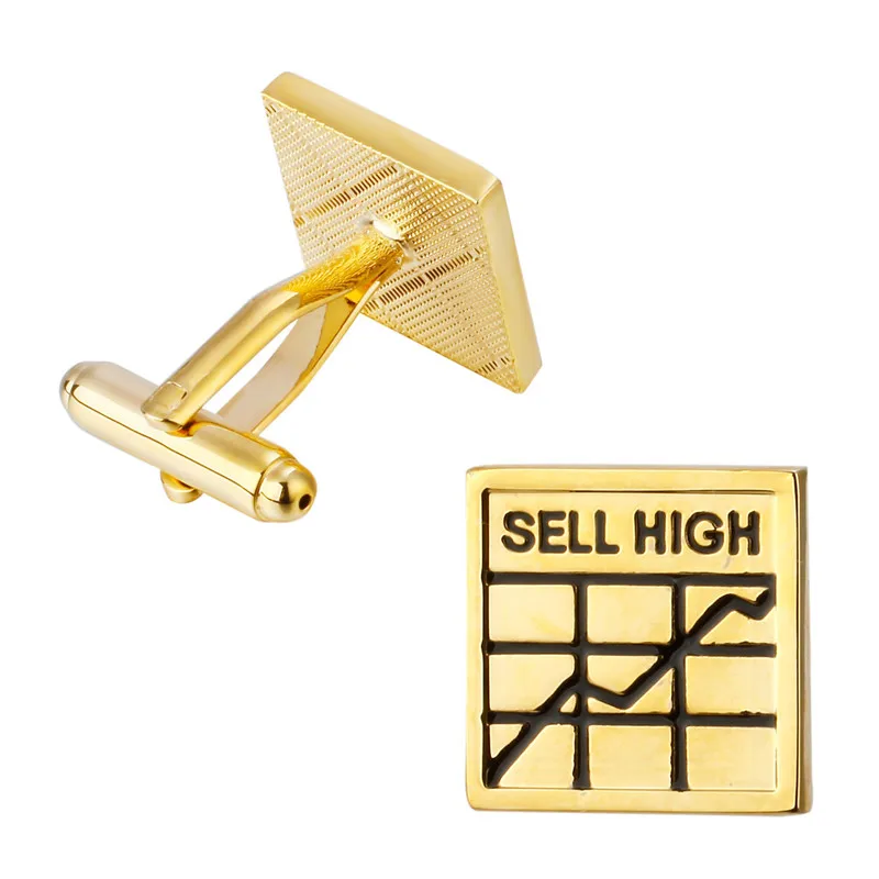 

HYX Jewelry Golden sell high buy low metal Brand Cuff Buttons French Shirt Cufflinks For Mens Fashion Cuff Links