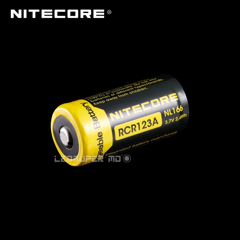 Оригинальный перезаряжаемый литий ионный аккумулятор Nitecore NL166 RCR123A 650 мАч 3 7 в Втч