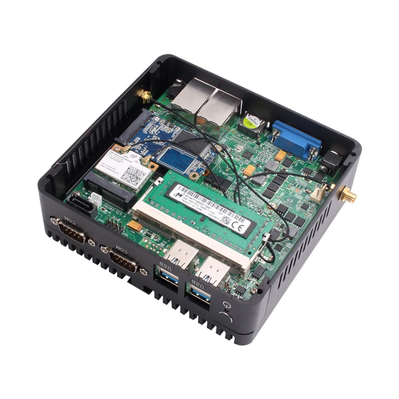 

HLY Mini PC Windows 10 Intel J4105 Celeron J1900 2*Gigabit Ethernet 2*RS232 4*USB Linux Fanless Industrial Micro Computer Corei3