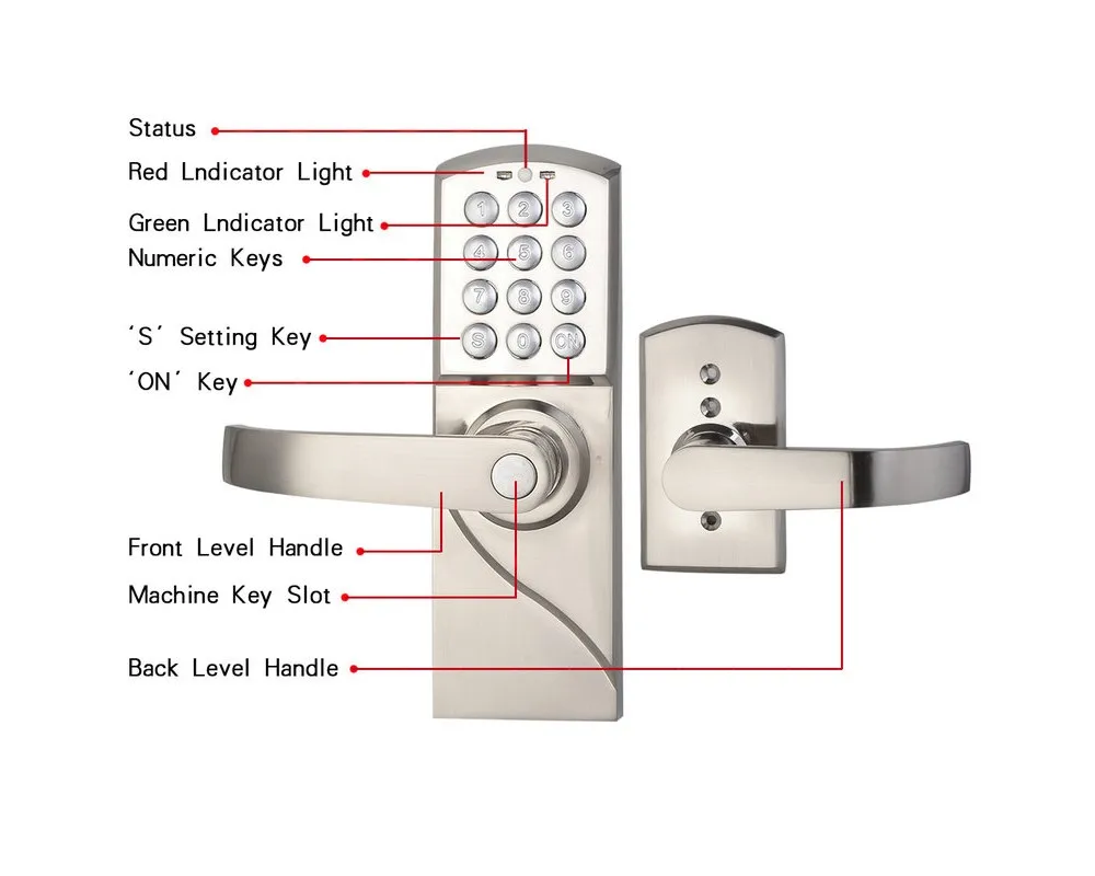 Замок дверной с цифровой клавиатурой и круглым ключом|digital keypad door lock|door lockkeypad lock |