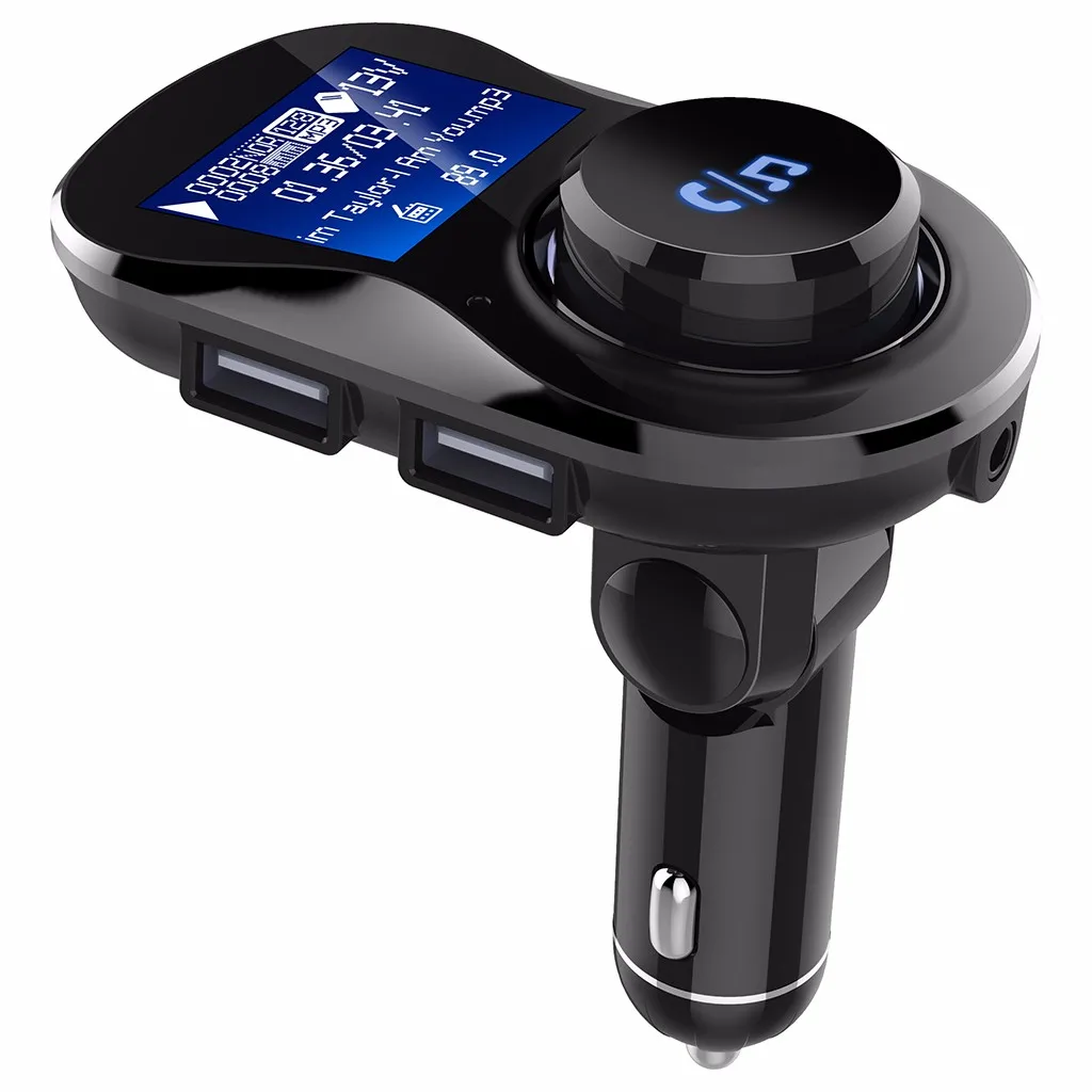 Черный Bluetooth fm-передатчик MP3 плеер комплект Hands-free Автомобильная вспышка USB Поддержка TF карта Вход 5 В/3.1A FM модулятор - Название цвета: Черный