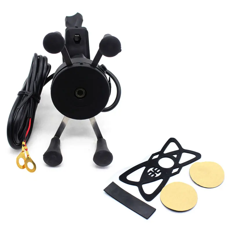 Black ROAOPP горные велосипеды мотоциклы ручка 7/" 1 Подставка для подзарядки USB используется с более надежное крепление для 3,5-6 дюймов мобильного телефона - Цвет: Black