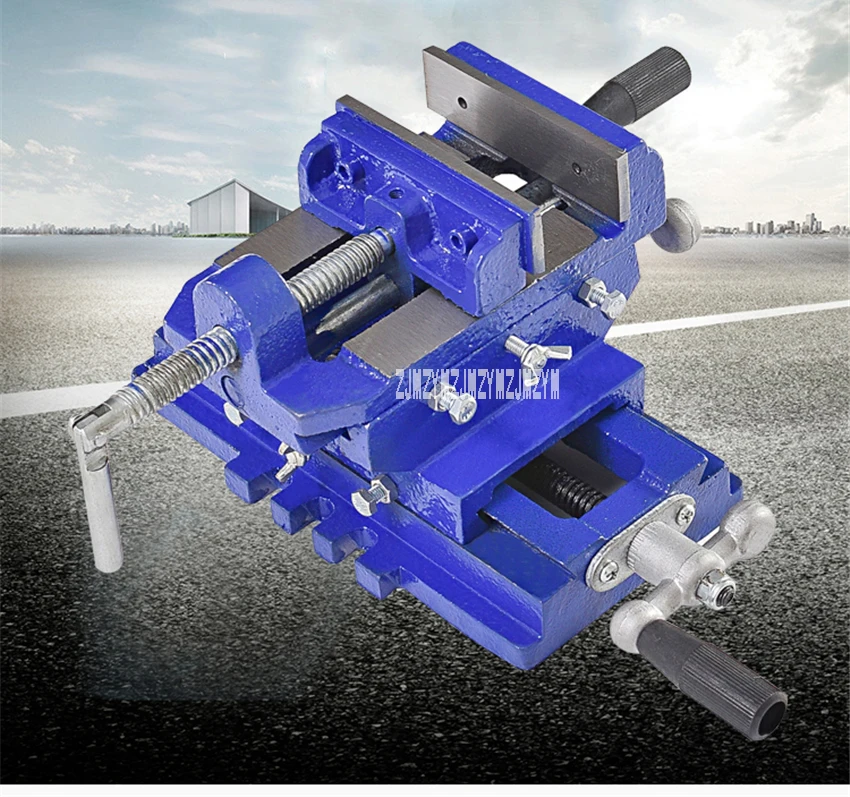 Cast Iron Bench Drill Operating Platform Flat Tongs Precision Heavy Duty Bench Vise Clamp Tool Two-Way Movement Plain Vice