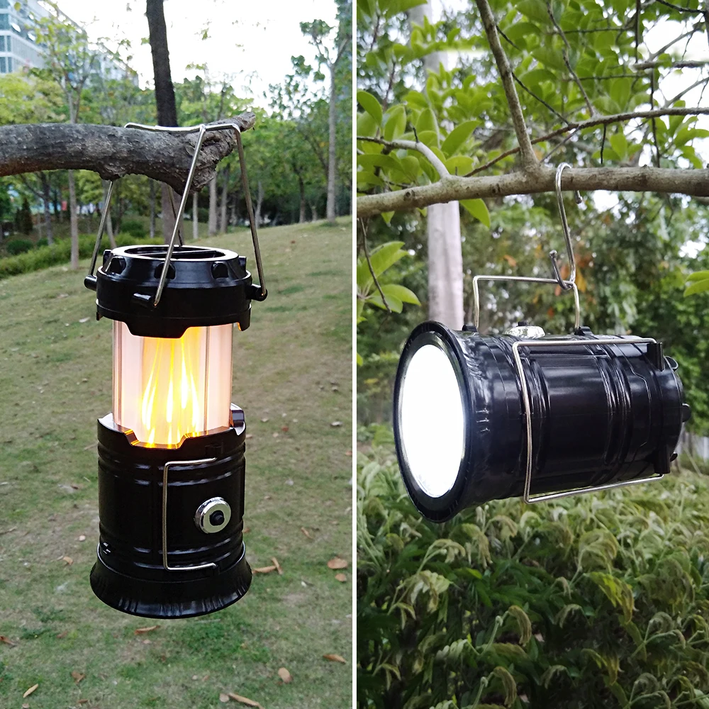 JONCSON Portable White and Beating Flame LED Light Camping Lantern Handheld Flashlight with S&quot 3 AA Batteries for Emergency | Лампы и