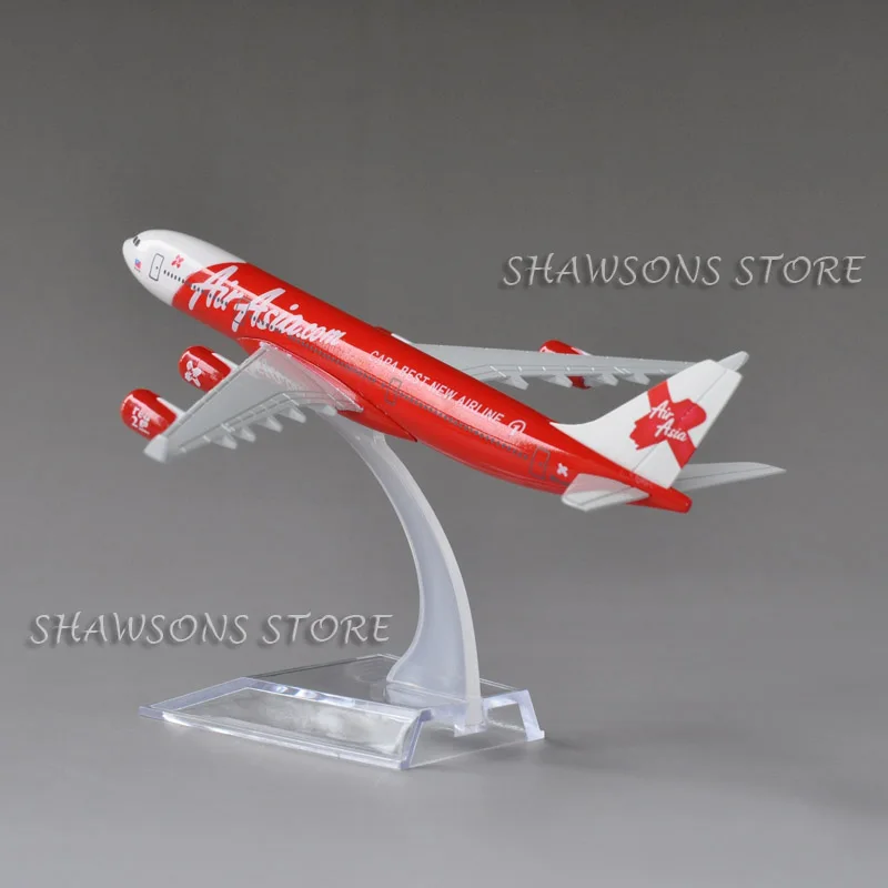 Diecast металлические 1:400 самолет модель игрушки Аэробус A340 300 Air Asia авиалайнер 15 5 см