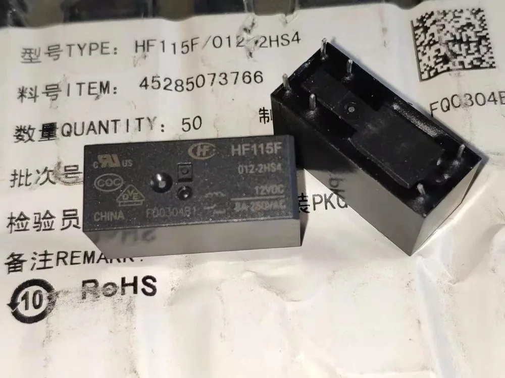 JQX-115F/012-2HS4 JQX-115F/024-2HS4 HF115F-005-2HS 4 Power Relay 8A 250VAC 6 Pins |