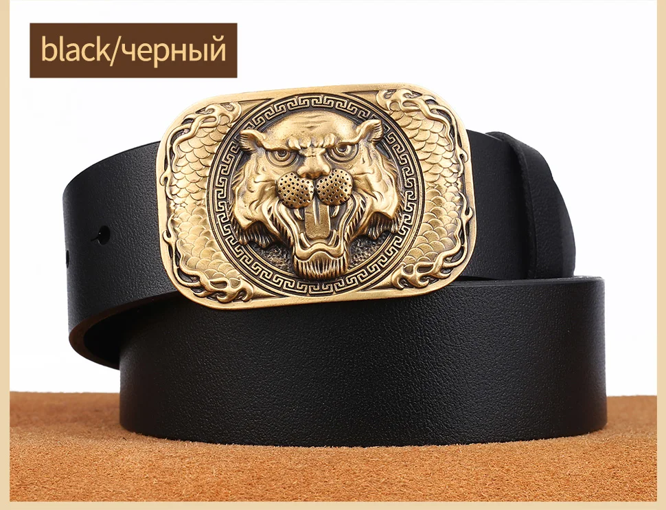 BIGDEAL, мужской ремень из натуральной коровьей кожи, роскошный ремень, мужские ремни для мужчин, новая модная классическая, винтажная новинка, С Рисунком Тигра