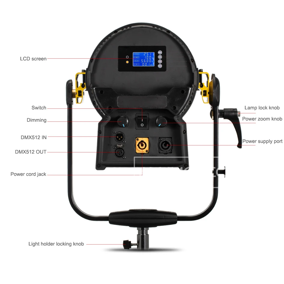 ALUMOTECH DMX 350 Вт 5500 к высокий CIR светодиодный Френеля пятно света для студийной фотографии видео Освещение лучше чем 1200 Вт HMI освещение