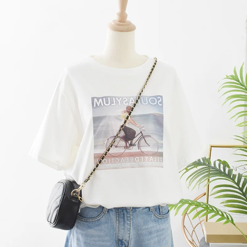 Xian 612 white Новинка, женская футболка Харадзюку, летняя, повседневная, короткий рукав, футболки, свободная, японская, кавайная, Студенческая, модная, женская, черная, белая, Топ - Цвет: Xian 612 white
