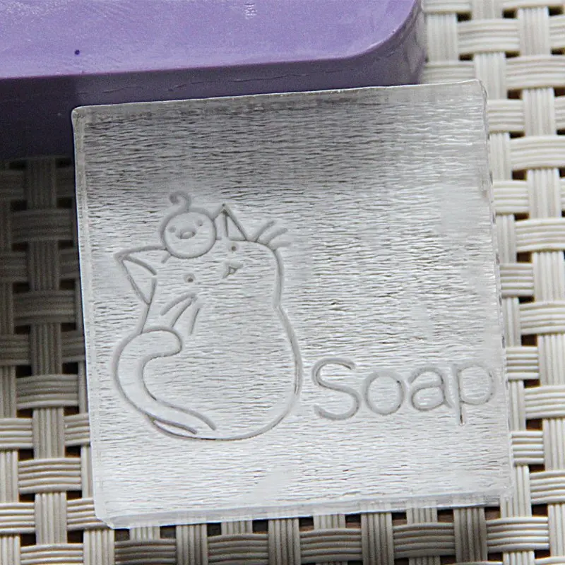 0235(5x5cm) Ручной работы смолы мыловарение штамп плесень прозрачный Diy органическое стекло мыло печать с ручкой акриловые главами на заказ - Цвет: 0235(5x5cm)