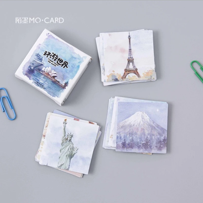 

45pcs /lot vintage travel the world paper sticker DIY diary decoration sticker planner album scrapbooking kawaii stationery
