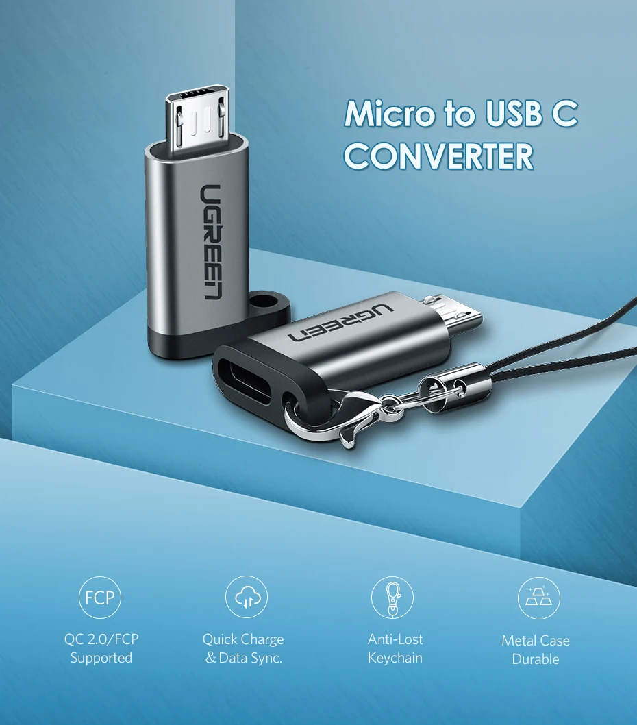 Ugreen usb type c к micro usb адаптер для samsung Galaxy s7 huawei sony xiaomi redmi note 5 pro зарядное устройство Зарядка otg конвертер