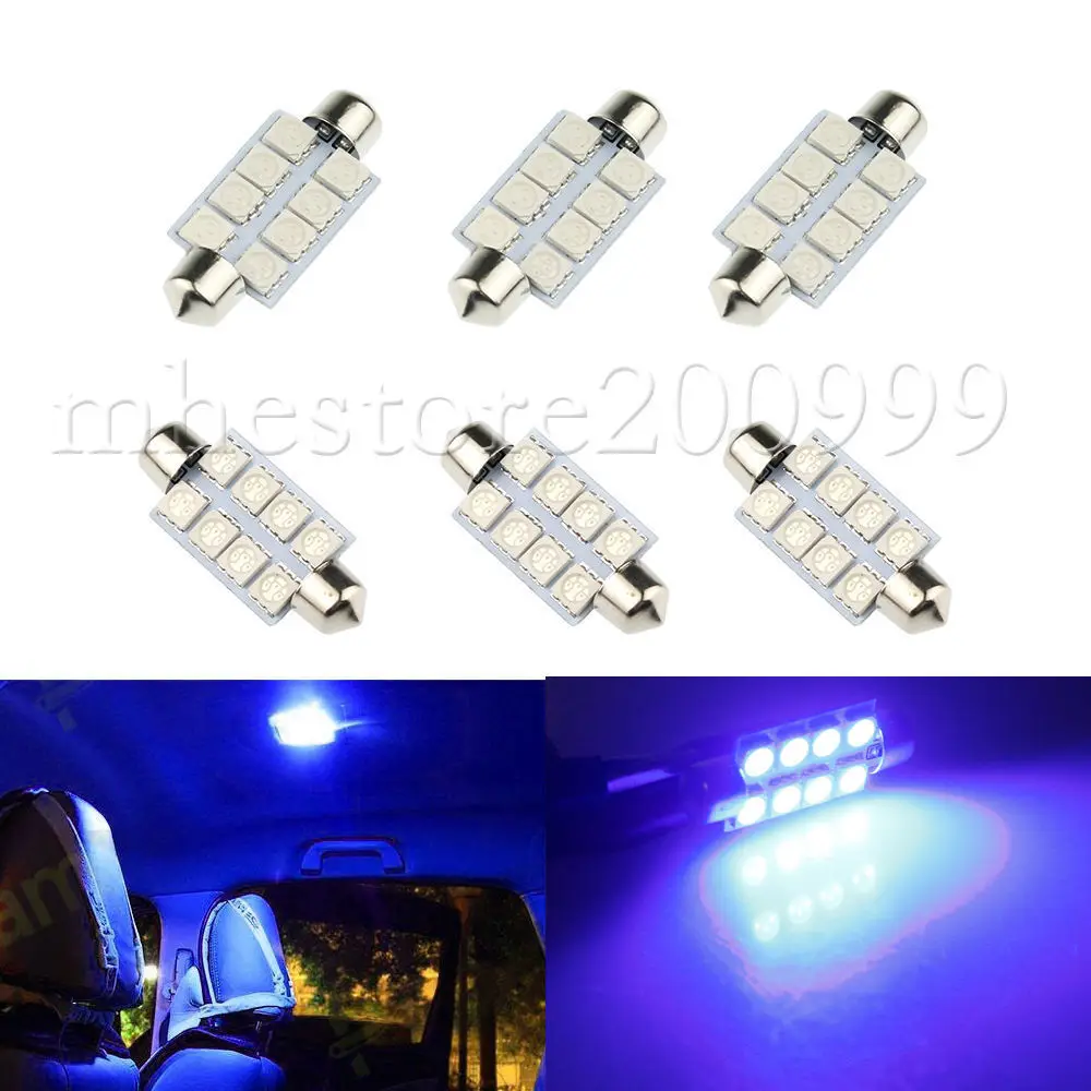 6X 8 SMD 5050 6411 42 мм Географические карты купола Интерьер лампы 578 211 212 синий|interior