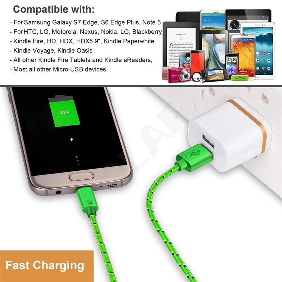 LEORY Micro USB кабель для быстрой зарядки 5 V/2A макс зарядный LG phone Microusb шнур | Мобильные