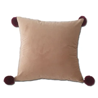 MMF04 beige ZENGIA Набор из 2-х Finel квадратная наволочка для декоративной диванной подушки на открытом воздухе мягкая бархатная Наволочка на подушку с шариками для дивана Декор размером 45*45 см - Цвет: MMF04 beige