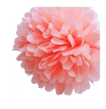 Light pink Искусственные цветы помпон из бумаги цветы шар Свадьба День рождения декоративная ткань бумажные помпоны бумажные цветы - Цвет: Light pink