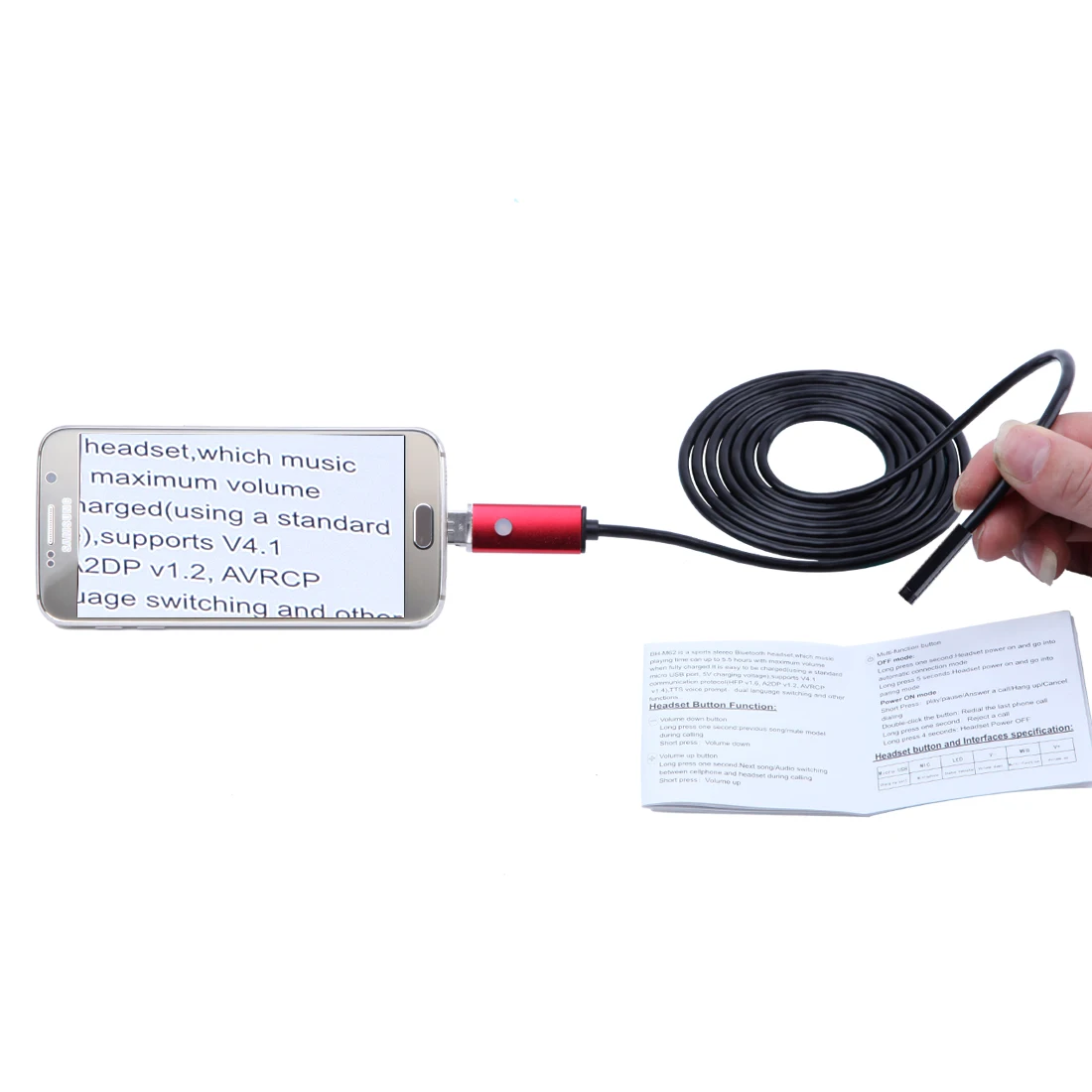 Antscope 5 мм объектив Android USB эндоскопа эндоскопическая мини Камера инспекции 2 м