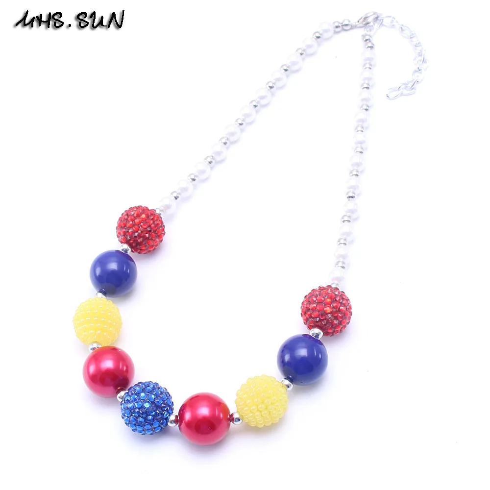 Модное ожерелье MHS.SUN в стиле принцессы с жвачкой детское крупными бусинами