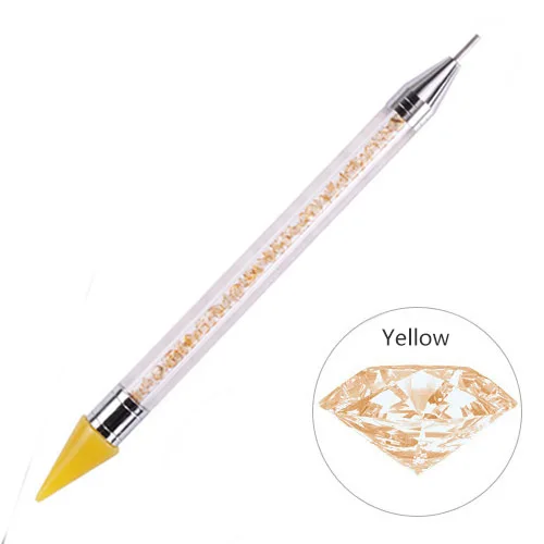 1pc Yellow Pencil Высокое качество, Кристальный карандаш, стразы с плоской задней поверхностью, инструменты для самостоятельного изготовления бусин, шпильки, палочки для одежды, алмазные палочки, er B1145 - Цвет: 1pc Yellow Pencil