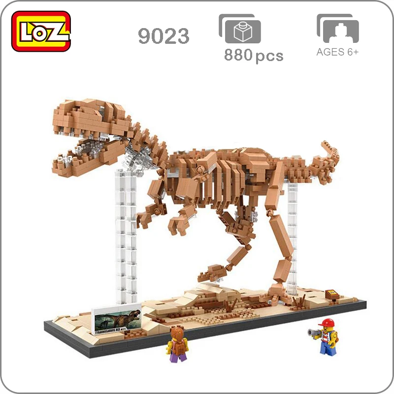 LOZ 9023 Юрский период тираннозавр окаменелый скелет динозавра 3D модель DIY нано