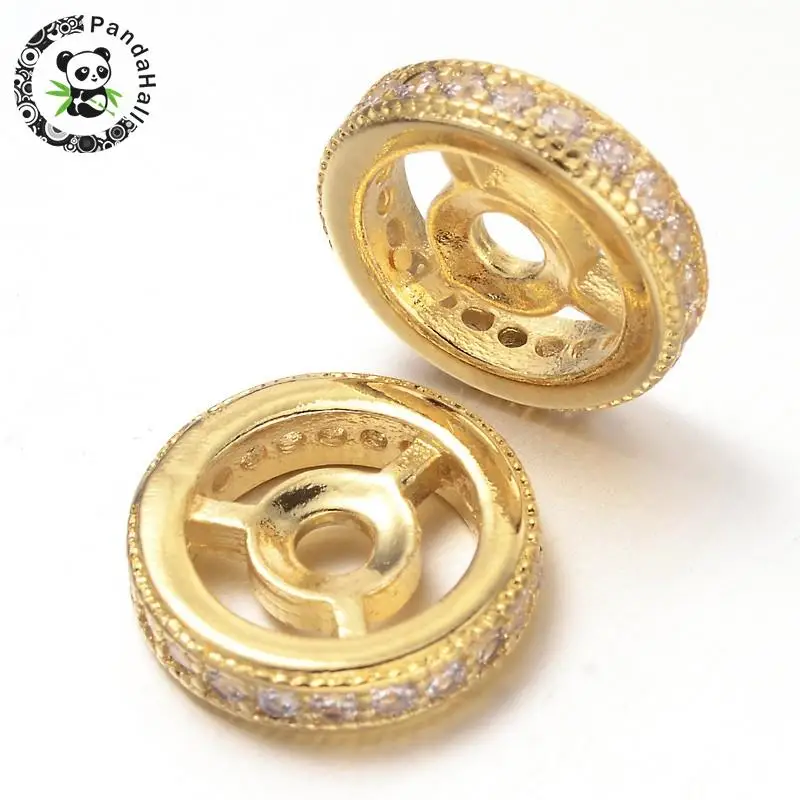 Steering Wheel Brass Micro Pave Cubic Zirconia Beads Mixed Color 8x2.5mm Hole: 1mm | Украшения и аксессуары