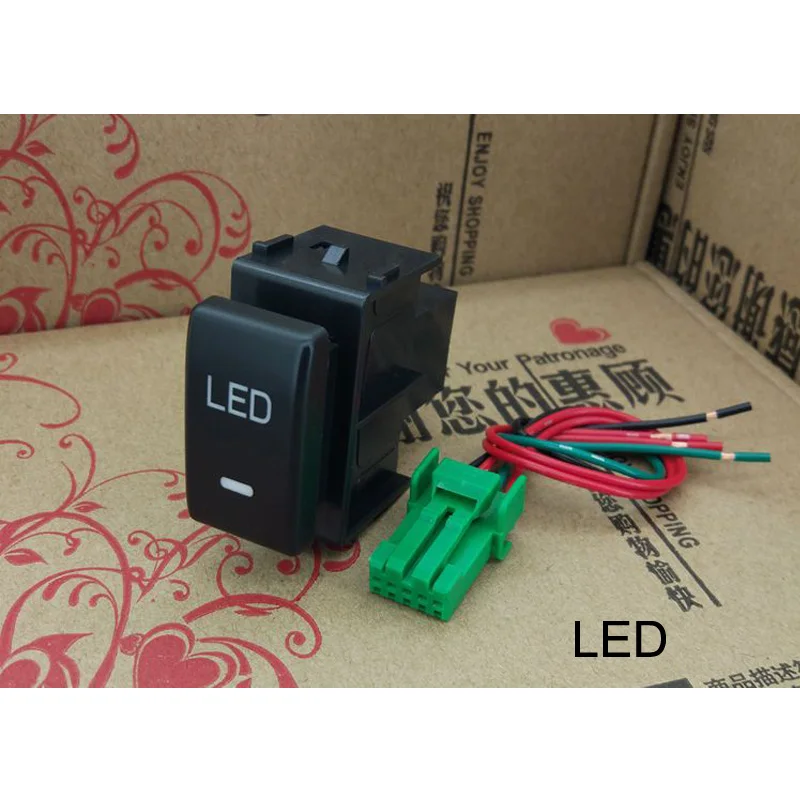 LED Светодиодный светильник для тумана, радар, датчик парковки, камера, регистратор, монитор, вентилятор багажника, кнопка переключения багажника с проводом для Nissan Tiida - Цвет: LED