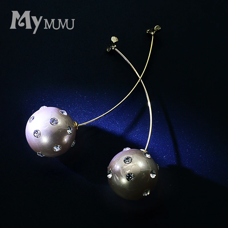 Имитация жемчужные серьги женские длинные Темперамент черного цвета модные