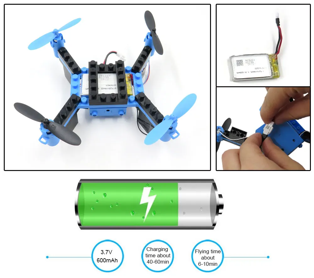 Flytec T11 DIY строительный блок Дрон вертолеты 2,4G 4CH мини дроны 3D DIY Кирпичи креативный Квадрокоптер DIY обучающая игрушка