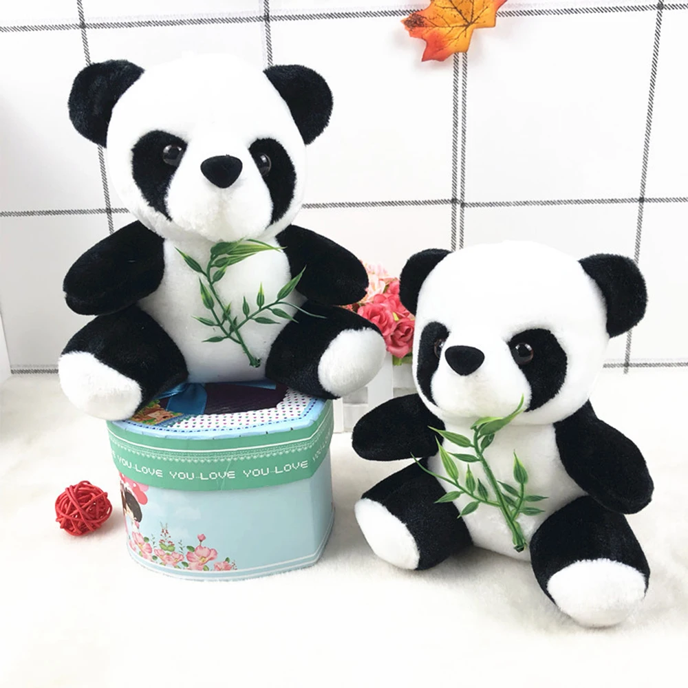 Адсорбируемый Emulational Panda Плюшевые мишки для букеты с бамбуковыми листьями