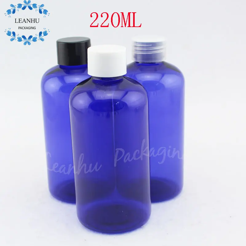 

Синяя Косметическая ПЭТ упаковочная бутылка, 220 куб пустые косметические контейнеры, 220 мл лосьон крем бутылка, многоразовый шампунь, гель д...