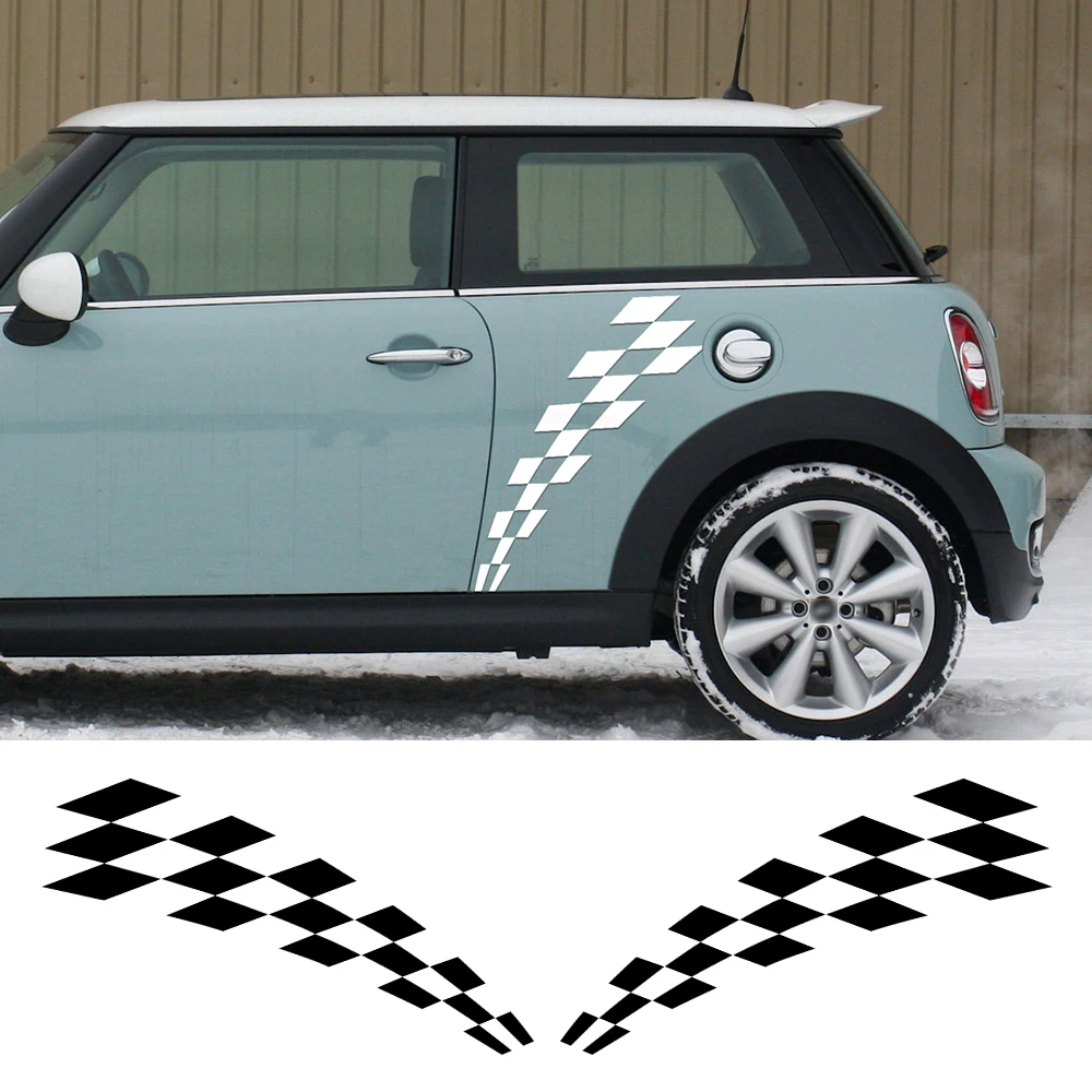 

Side Skirt Body Decal Sticker Checker Flag Style for BMW Mini Cooper R56 R57 R58 Clubman R55 F54 R60 F56 F55 R61 Car Styling