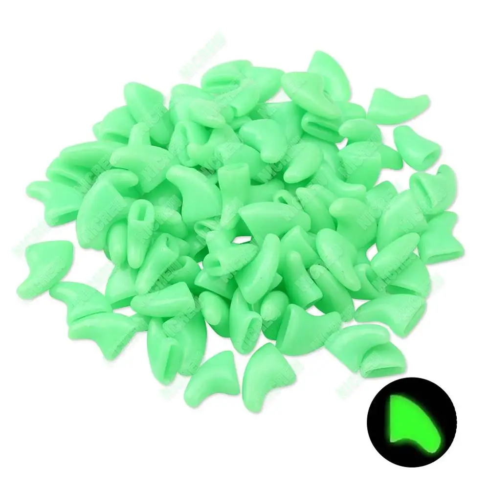 Fluorescent green Nicrew, 20 шт., мягкие силиконовые колпачки для ногтей в виде кошачьей лапы, цветные защитные колпачки для ногтей в виде кошачьей лапы, Защитные чехлы для ногтей, принадлежности для ухода за кошками - Цвет: Fluorescent green