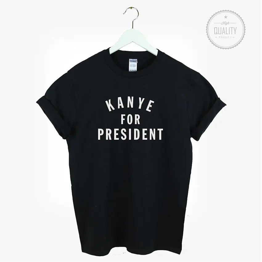 

«Канье В Президенты» футболка рубашка Смешные подарочные футболки голоса 2021 Рождество слоган более Размеры и Colors-B083