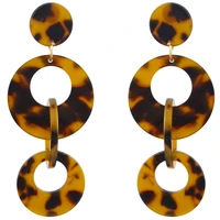 2018 new fashion jewelry elegant geometric acetate earringstortoiseshell earrings acrylic simple round drop earrings for women