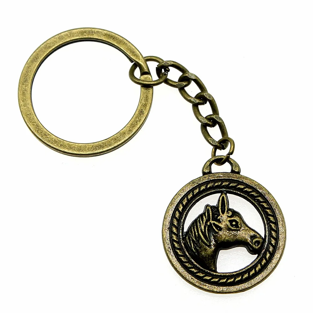Double Sided Horse Модный брелок Единорог лошадиная Подкова автомобильный брелок ручной работы ювелирные изделия Брелки Шарм брелок на сумку подарок для девочек - Цвет: Double Sided Horse