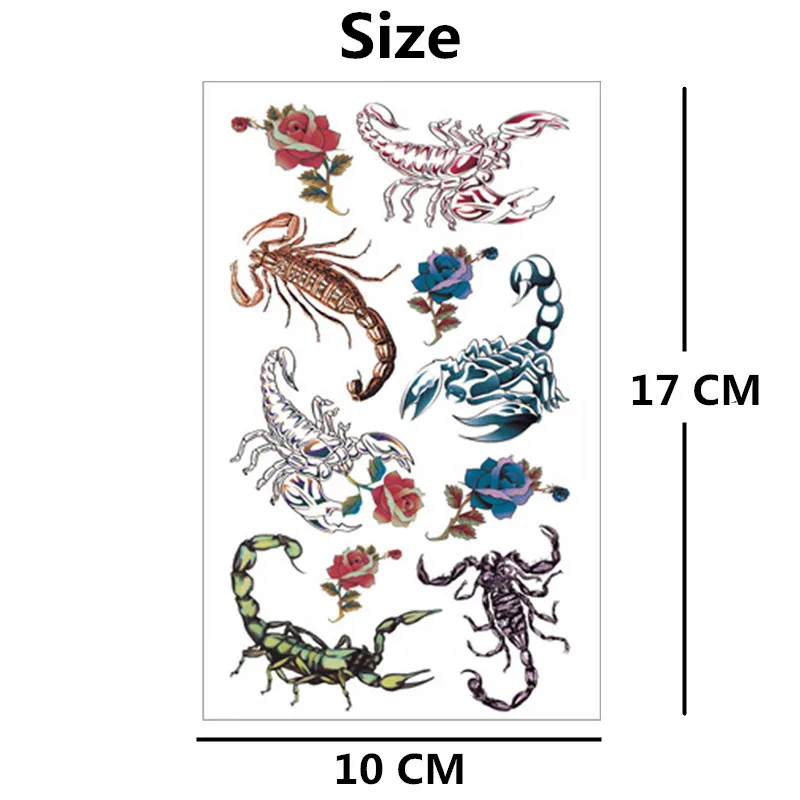 Красочная временная татуировка для тела скорпиона SHNAPIGN флеш наклейка на руку s