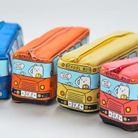 4pcslot new animal school bus stationery canvas pencil case storage organizer pencil bag gift office school stationery supply