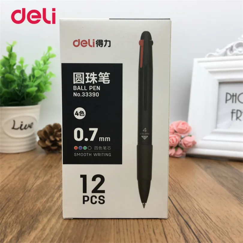 Deli 6 шт. цветная шариковая ручка 0 7 мм красная синяя зеленая черная чернильная