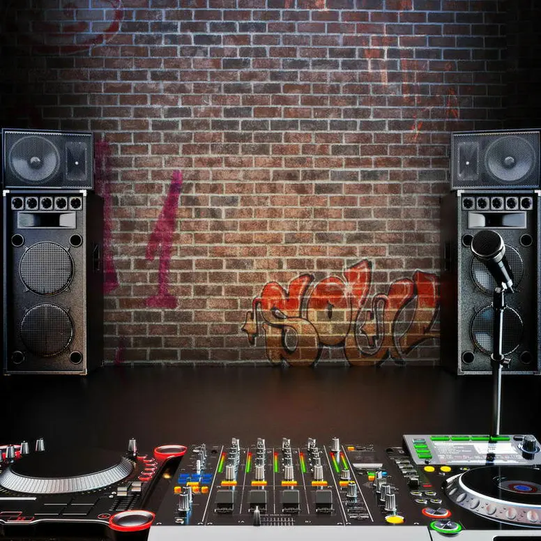 Red Brick Wall Music Hip Pop backdrop Vinyl cloth High quality Computer printed party Backgrounds |