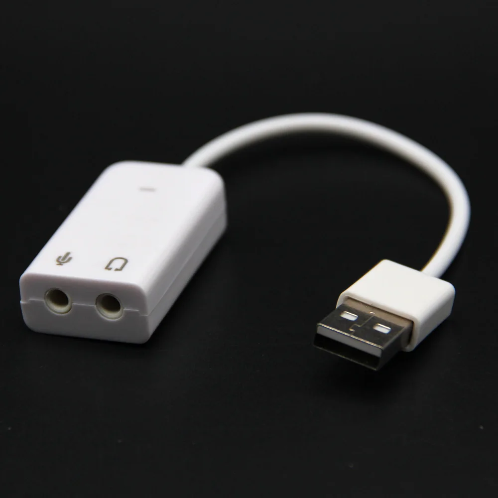 3D Белый 2 0 Виртуальный 7 1 канальный Внешний USB Аудио Звуковая карта адаптер