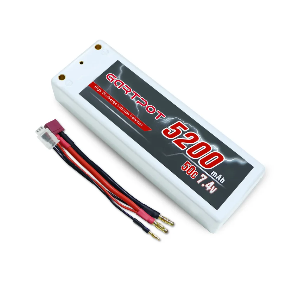 GARTPOT 7,4 V Lipo Батарея 5200 мАч 2 S 50C литий-полимерный, Радиоуправляемый автомобиль Батарея 5200 мА/ч, Батарея с деканов T штекер для машинка «трагги» лодка самолет