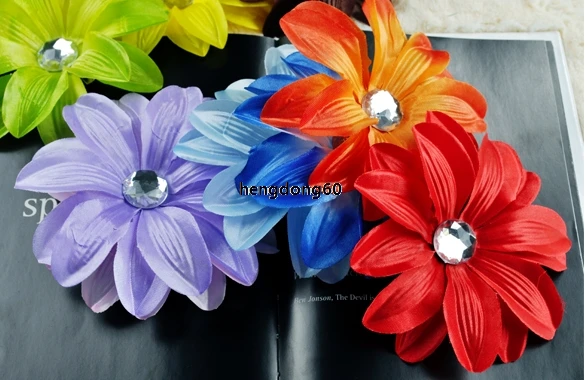 New13pcs 5" crystal Tropical Lily hair flower Clip Bow Lady Head baby gril gift free shipping | Детская одежда и обувь