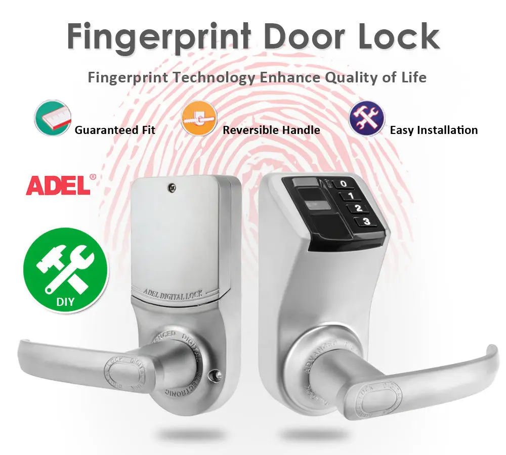 Хромированная биометрическая безопасная клавиатура без ключа отпечаток пальца