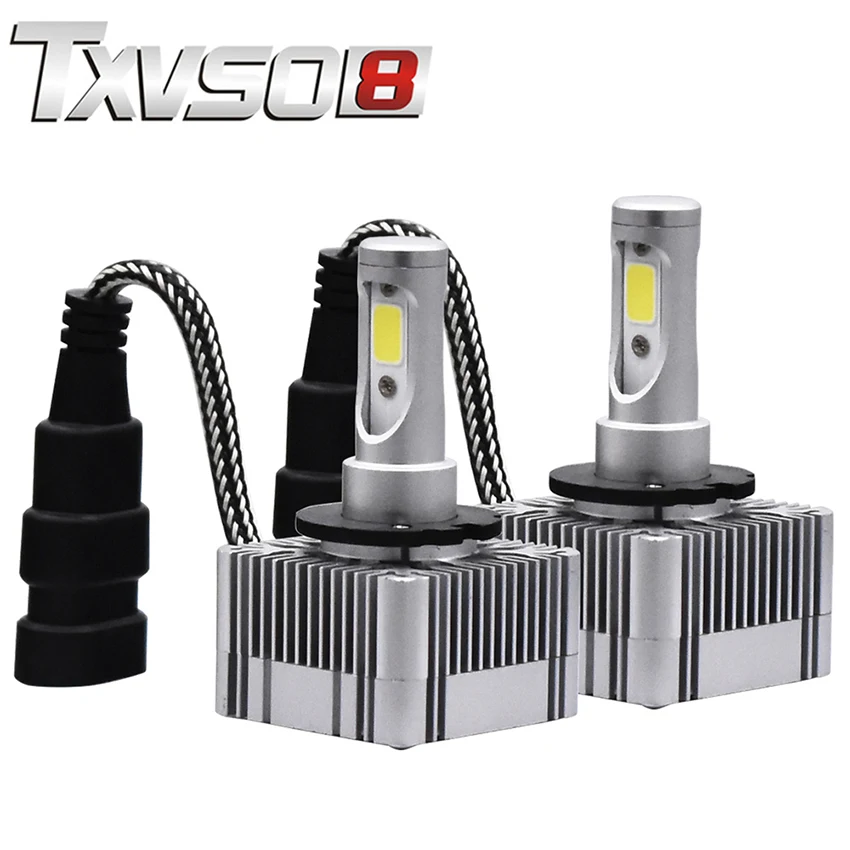 TXVSO8 2 шт. H4 led D1S/D3S противотуманный светильник сменные комплекты флип COB чипы 55 Вт