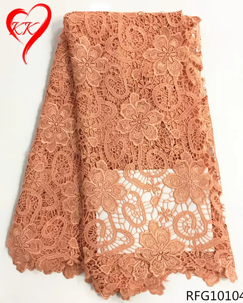 RFG101 KK желтый Африканский шнур кружевной ткани в нигерийском стиле гипюр высокого