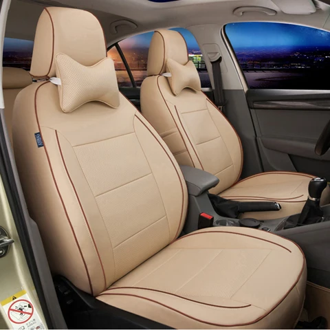 Beige AUSFTORER перфорированные кожаные автомобильные чехлы для сидений Renault Megane CC 2 3 4 аксессуары чехлы для сидений автомобиля Защита Стайлинг - Название цвета: Beige