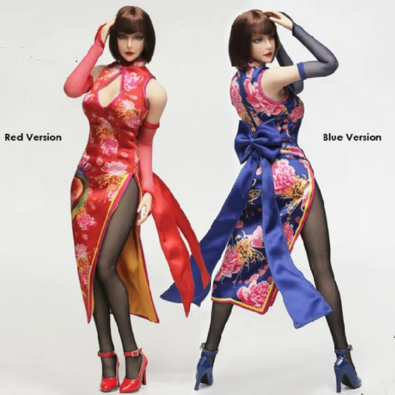 Флирт девушка 1/6 Сексуальная Анна Вильямс Cheongsam + голова лепить Набор для 12 дюймов